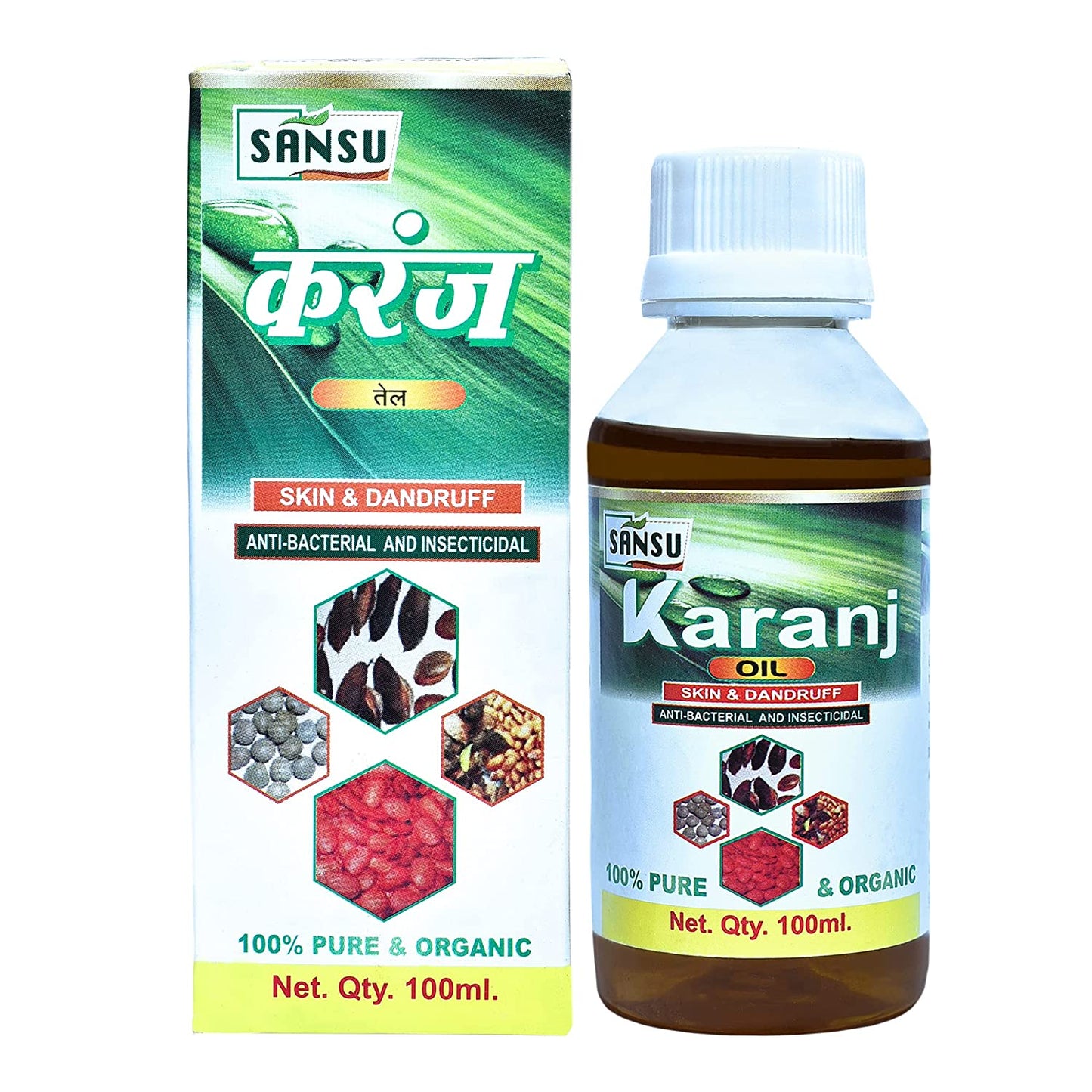 SANSU Pure Herbal karanj oil 50ml for hair skin and body