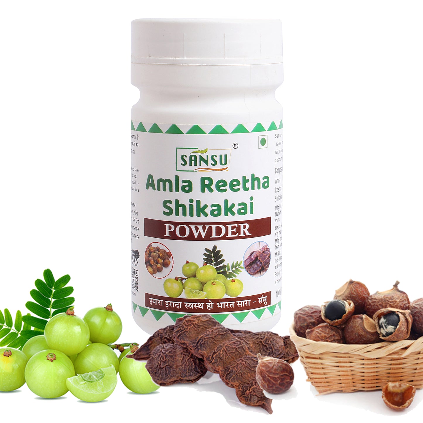 SANSU Amla Reetha Shikakai powder (100Gram)