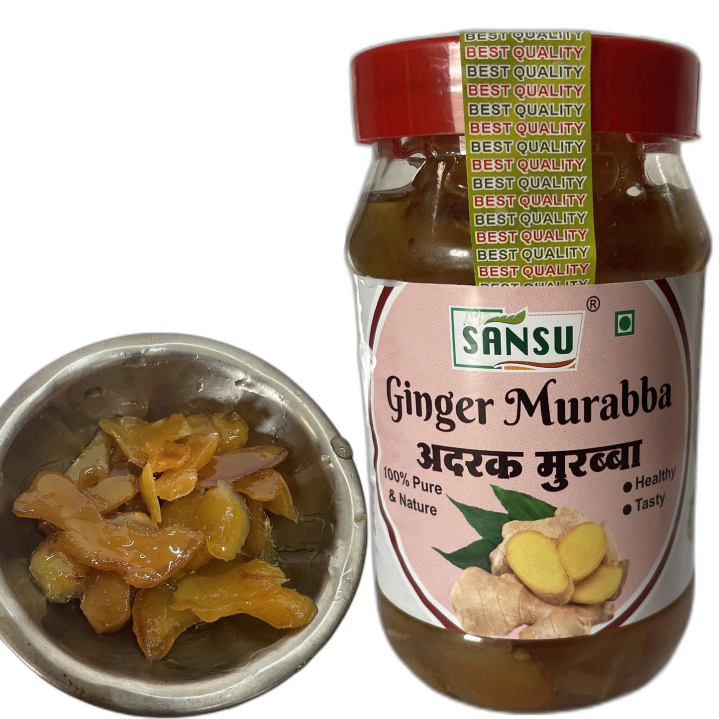 SANSU Homemade Organic Ginger Murabba with Honey | Good for Health | 1kg