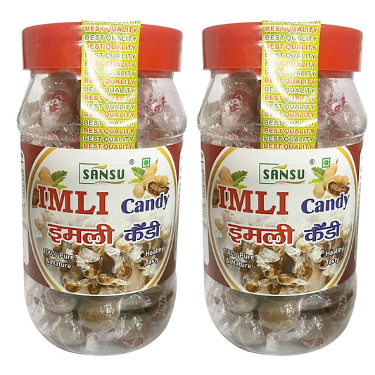 SANSU Imli Candy, Khatti, Methi Imli, Tamarind Twist Candy, Tamarind Candy, 200g (Pack of 2 (200gx2))