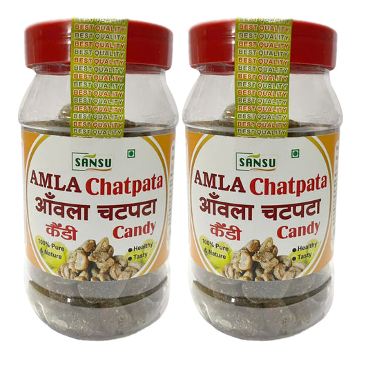 SANSU Chatpata Amla Candy (Salted & Spicy Indian Gooseberry) -Rich in Vitamin C - Boosts Immunity and Digestion 200g (Pack of 2)